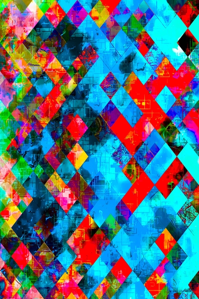 colorful geometric pixel square pattern abstract background in blue red pink by Timmy333