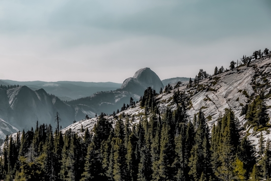 mountains with blue cloudy sky at Yosemite national park California USA by Timmy333