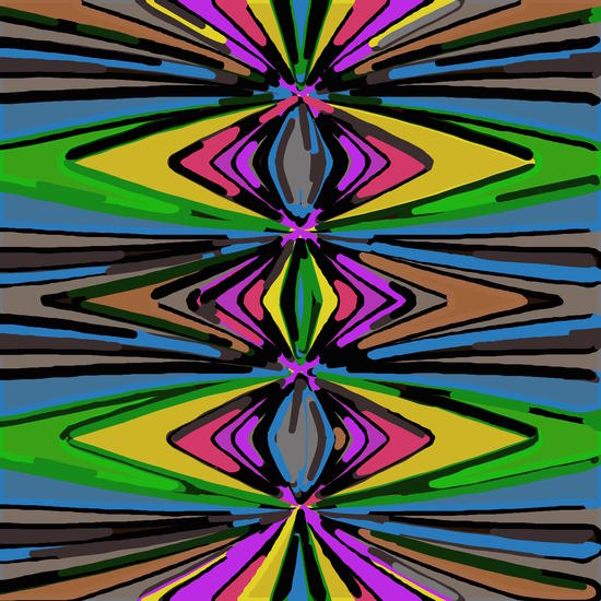 psychedelic geometric graffiti triangle pattern in pink green blue yellow and brown by Timmy333