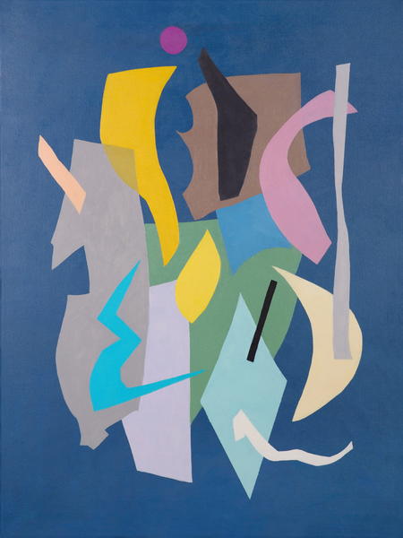 Dark blue composition with purple spot by Sana Kulic