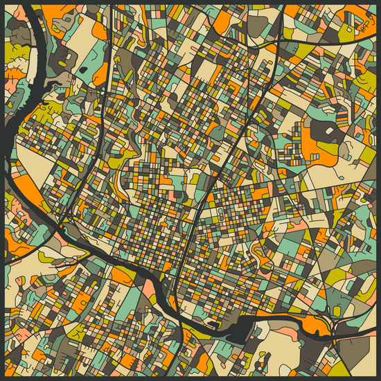 AUSTIN MAP 2 by Jazzberry Blue