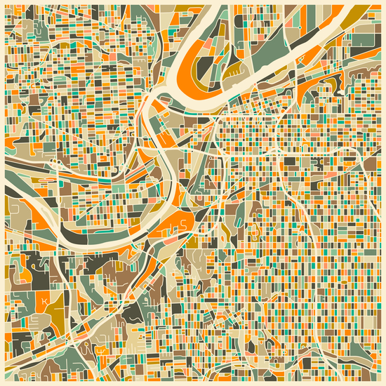KANSAS MAP 1 by Jazzberry Blue