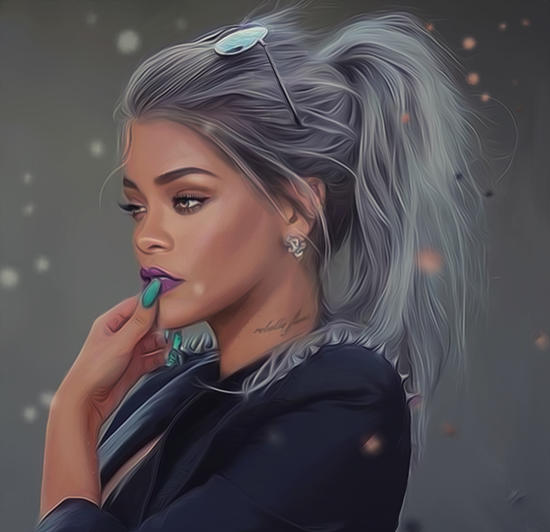 Rihanna Portrait by AndyKArt