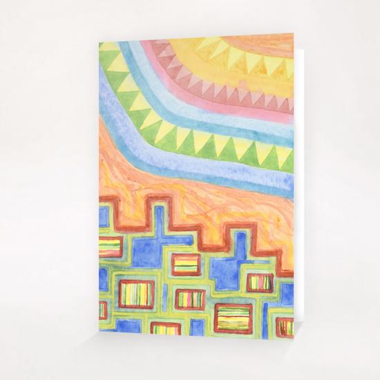 Striped Bungalows in the bright Sunlight  Greeting Card & Postcard by Heidi Capitaine