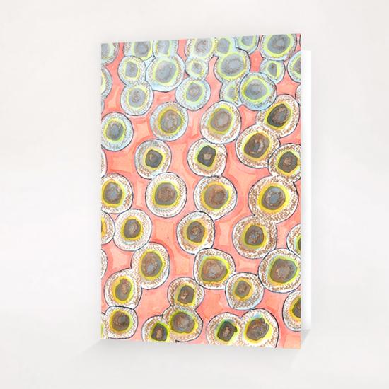 Simple Pastel Circle Pattern with Gold   Greeting Card & Postcard by Heidi Capitaine