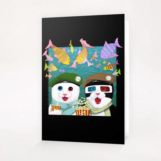 3D cats Greeting Card & Postcard by Tummeow