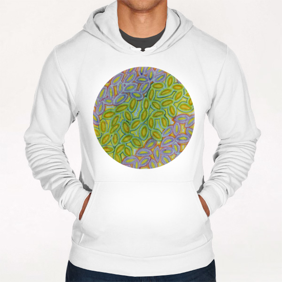 Diagonal Leaves Pattern Hoodie by Heidi Capitaine