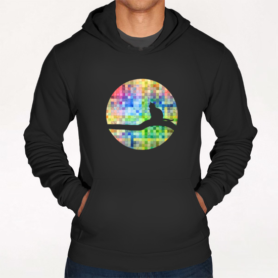 Cat In A Digital Moon   II Hoodie by Vic Storia