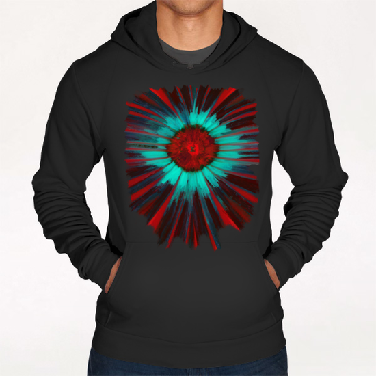 Red Flower Vortex Hoodie by tzigone