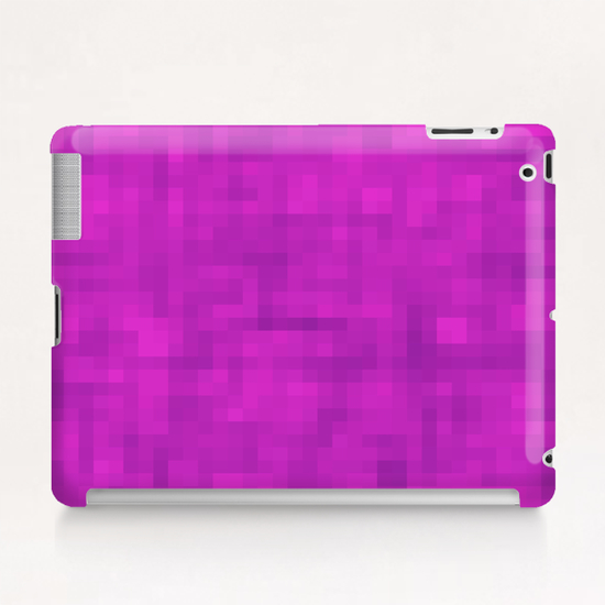geometric square pixel pattern abstract in pink and purple Tablet Case by Timmy333