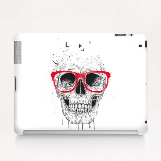 Skull with red glasses Tablet Case by Balazs Solti