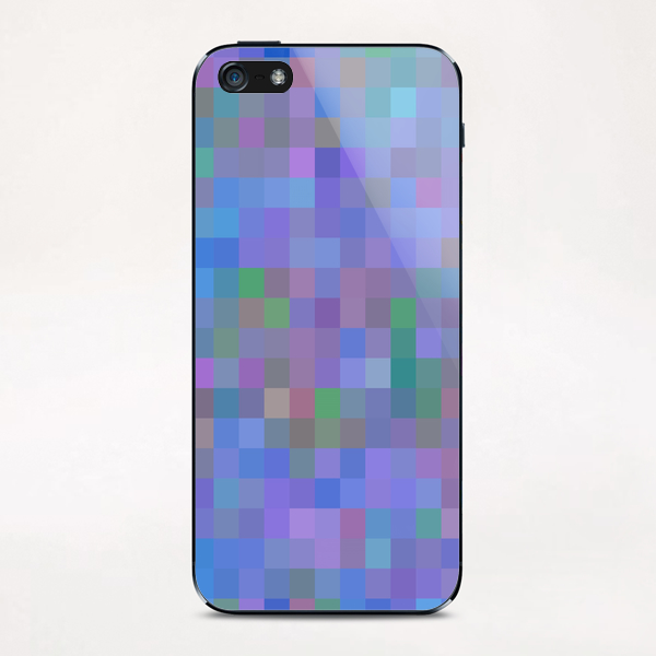 geometric square pixel pattern abstract in purple blue pink iPhone & iPod Skin by Timmy333