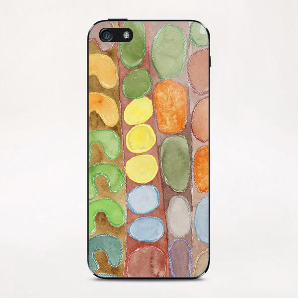 Striped Colorful Pattern with Croissants  iPhone & iPod Skin by Heidi Capitaine