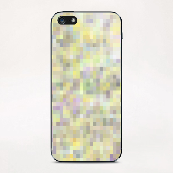 geometric square pixel pattern abstract background in yellow and pink iPhone & iPod Skin by Timmy333