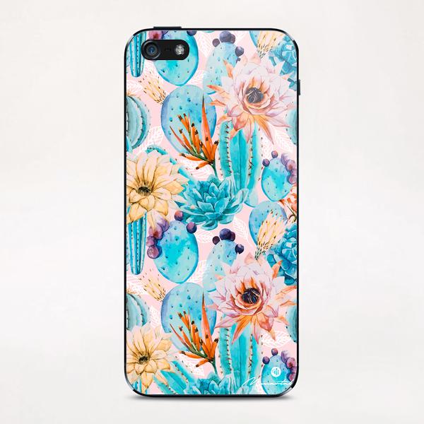 Cactus and flowers pattern iPhone & iPod Skin by mmartabc