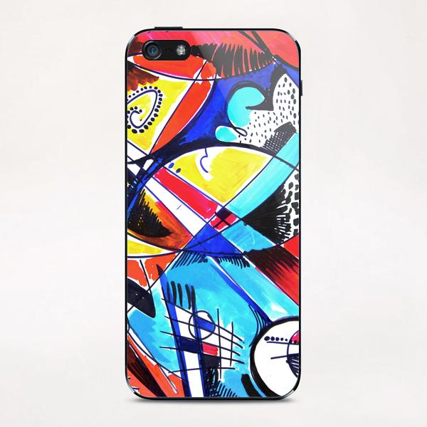 Construction rouge et bleue iPhone & iPod Skin by Denis Chobelet