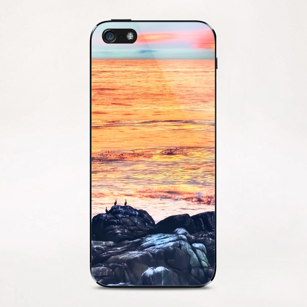 ocean sunset with sunset sky and horizon view in summer iPhone & iPod Skin by Timmy333