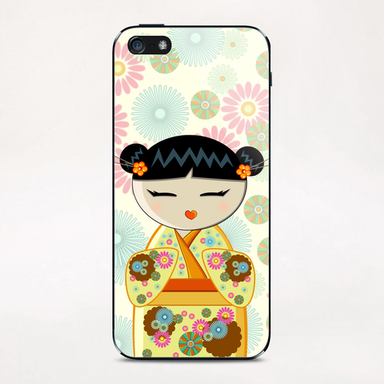 Yellow kokeshi iPhone & iPod Skin by PIEL Design