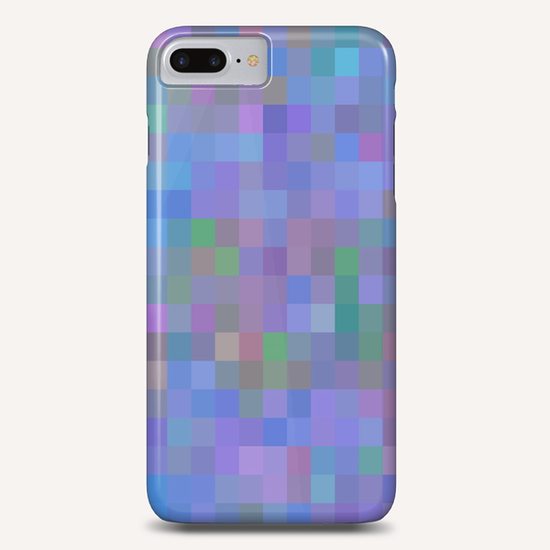 geometric square pixel pattern abstract in purple blue pink Phone Case by Timmy333