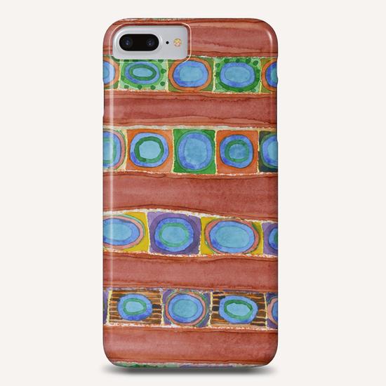 Blue Circles Within Red Stripes Phone Case by Heidi Capitaine