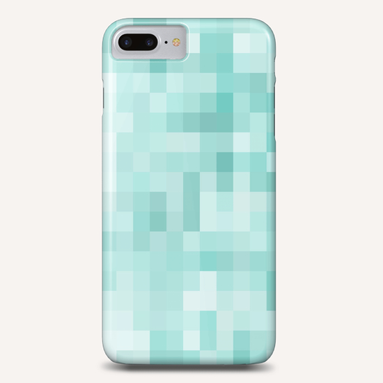 geometric square pixel pattern abstract in green Phone Case by Timmy333