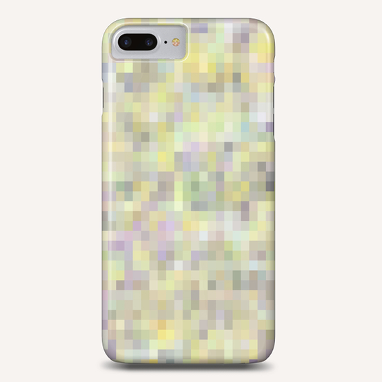 geometric square pixel pattern abstract background in yellow and pink Phone Case by Timmy333