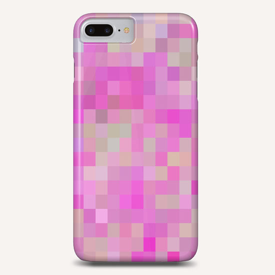 geometric square pixel pattern abstract background in pink blue green Phone Case by Timmy333