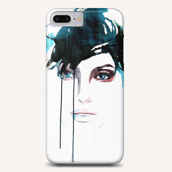 "Jeune femme bleue"   Phone Case by Virginie Rahem Ancey