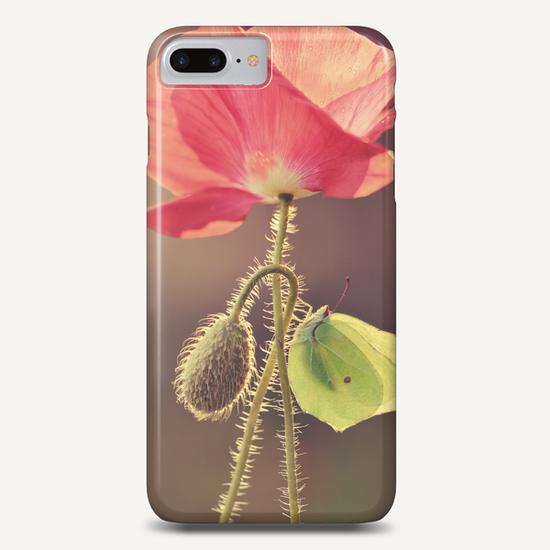 Yellow butterfly sitting on the pink poppy flower Phone Case by Jarek Blaminsky