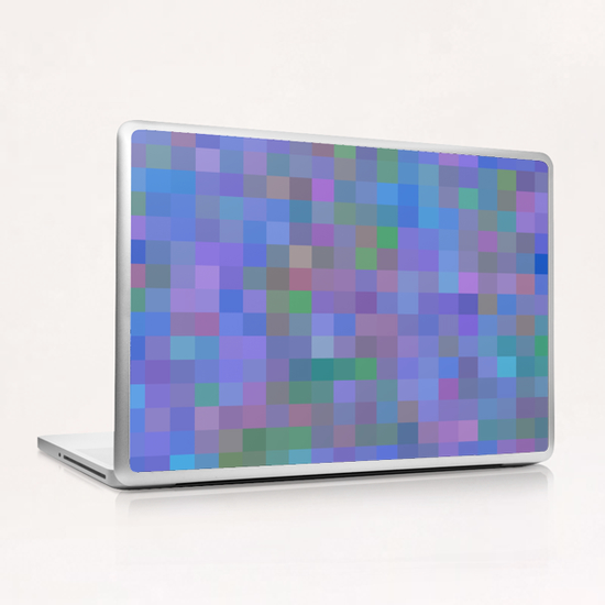 geometric square pixel pattern abstract in purple blue pink Laptop & iPad Skin by Timmy333