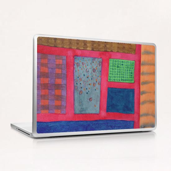 Different Elements between Scarlet Grid Laptop & iPad Skin by Heidi Capitaine