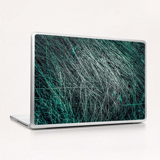 green silky grass texture abstract Laptop & iPad Skin by Timmy333