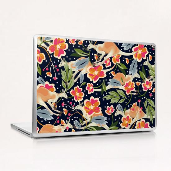 Pattern flowers and kangaroo Laptop & iPad Skin by mmartabc