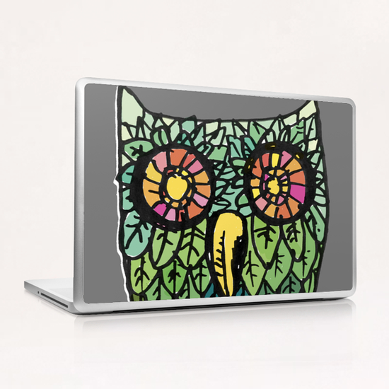 Happy Owl Laptop & iPad Skin by Yann Tobey