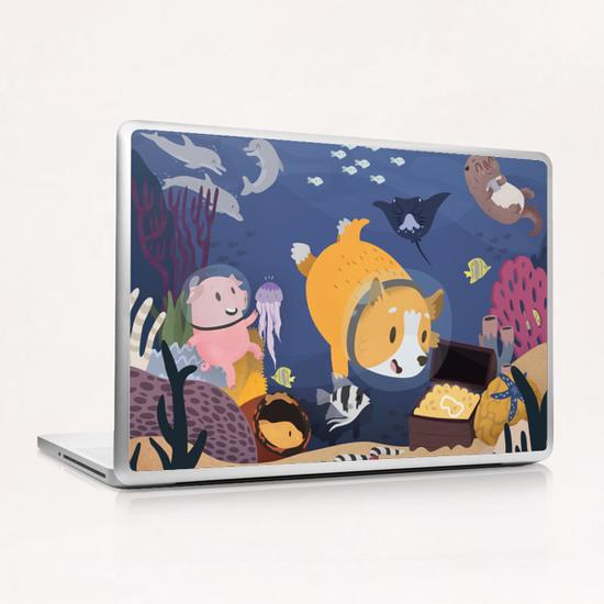 Diving For Treasure Laptop & iPad Skin by Claire Jayne Stamper