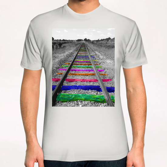 Rainbow Railway T-Shirt by Ivailo K