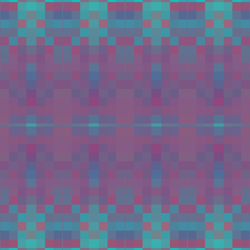 geometric symmetry art pixel square pattern abstract background in purple blue pink Mural by Timmy333