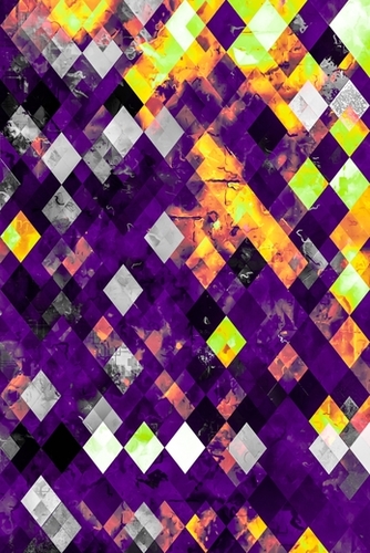 geometric pixel square pattern abstract background in purple orange brown Mural by Timmy333