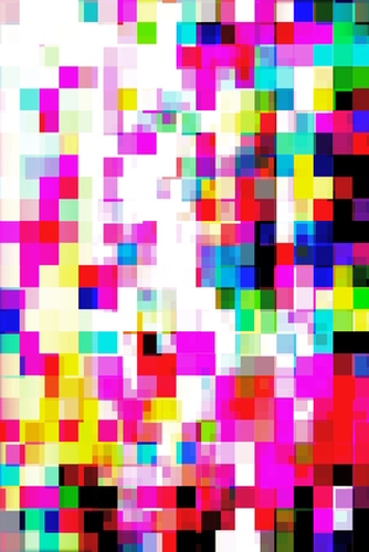 geometric pixel square pattern abstract background in pink blue yellow Mural by Timmy333