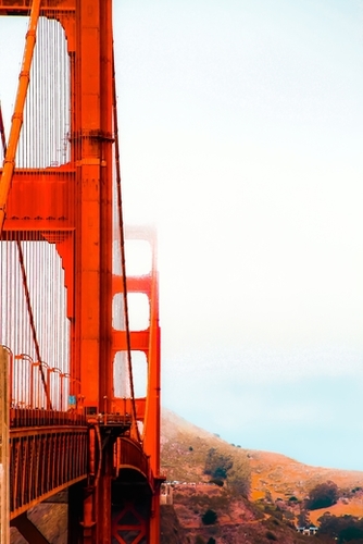 Golden Gate Bridge with blue cloudy sky, San Francisco, USA Mural by Timmy333