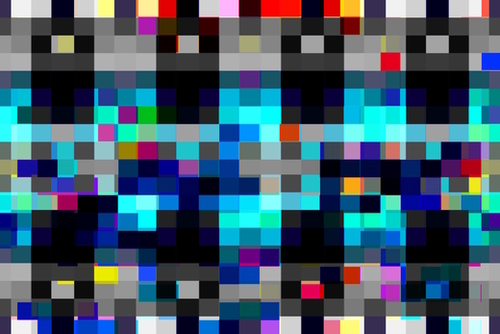 geometric symmetry pixel square pattern abstract background in blue pink yellow Mural by Timmy333