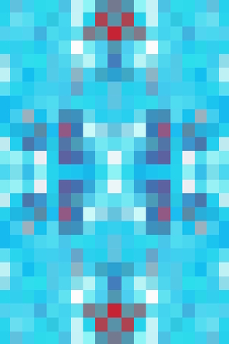 geometric symmetry art pixel square pattern abstract background in blue red Mural by Timmy333