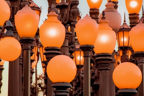 Urban Light at LACMA Los Angeles California USA Mural by Timmy333