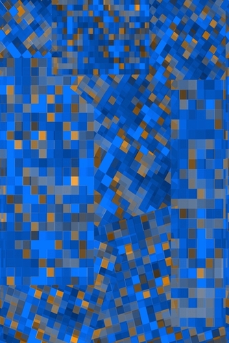 graphic design pixel geometric square pattern abstract background in blue yellow Mural by Timmy333