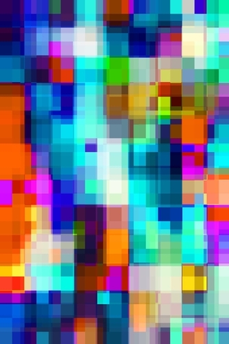 geometric pixel square pattern abstract background in blue orange yellow Mural by Timmy333