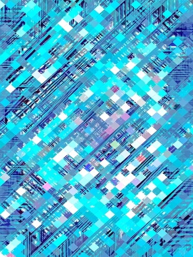 geometric square pixel pattern abstract background in blue and pink Mural by Timmy333