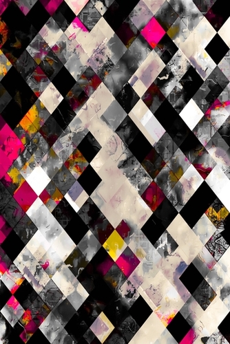 graphic design pixel geometric square pattern abstract background in pink brown black Mural by Timmy333