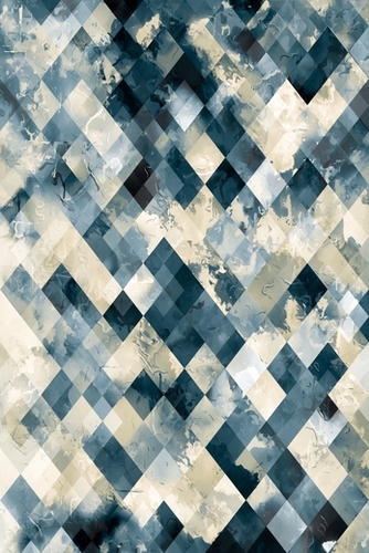 geometric pixel square pattern abstract background in blue Mural by Timmy333