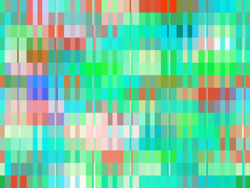 geometric square pixel pattern abstract background in green blue orange Mural by Timmy333