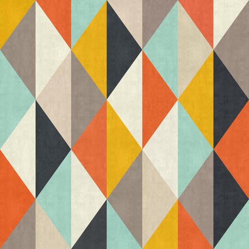 Geometric and colorful chevron Mural by Vitor Costa